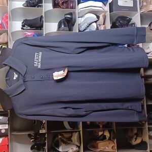 New Galls navy long sleeve polo top sizs L